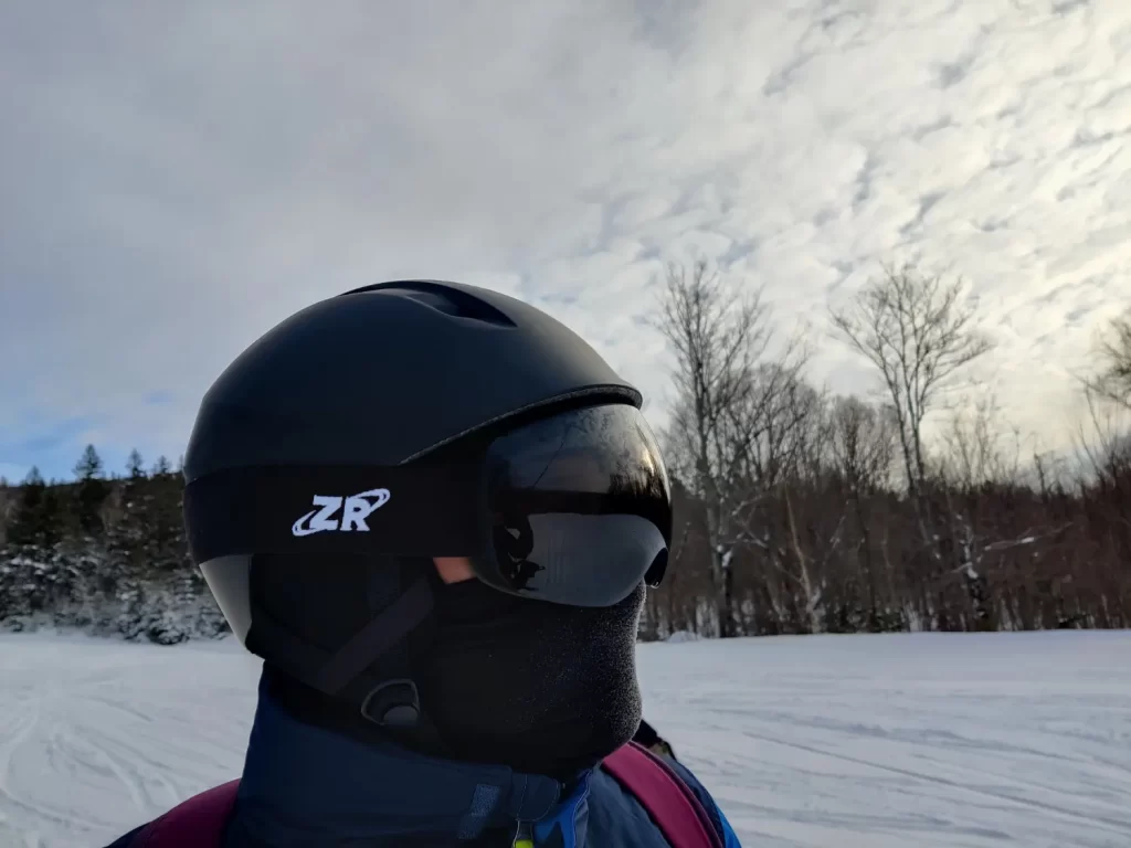 Ski Slopes reflection on ski mask