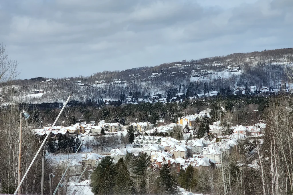 A View of the Saint-Sauveur Town from the ski slopes