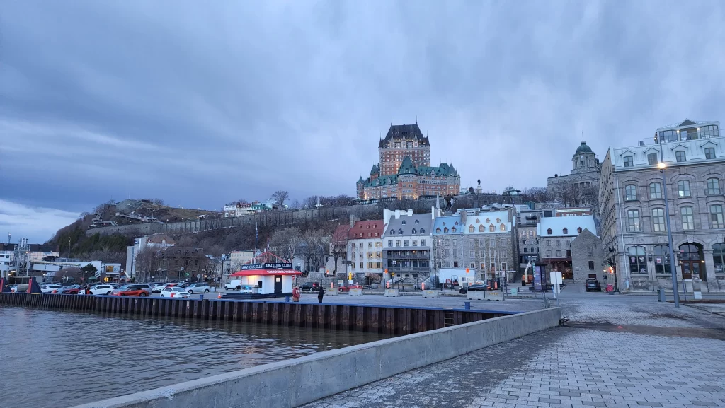 the chateau frontenac as viewed from the port of quebec