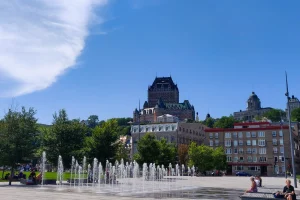 Quebec City in Summer time with a view of the chateau frontenac